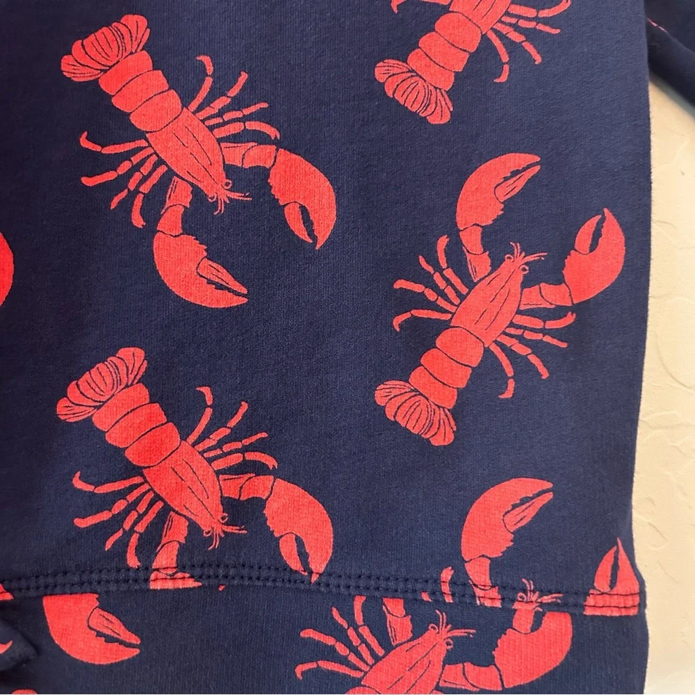 Old Navy long sleeve navy blue and red lobster print sweatshirt size 3T